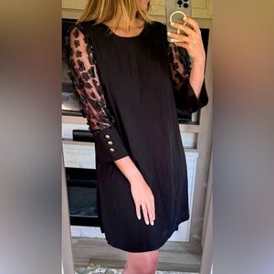 Sheilay | Mesh Sleeve Black Dress | Size L